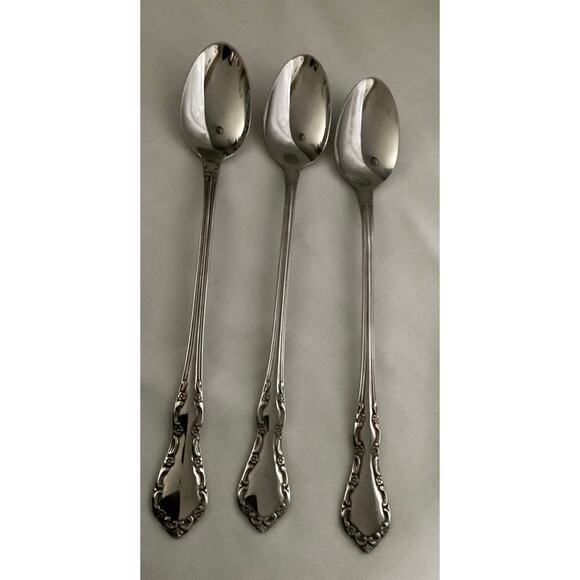 Vintage ice tea  spoons  "Mansion Hall" pattern by Oneida 7 5/8 - Picture 1 of 3
